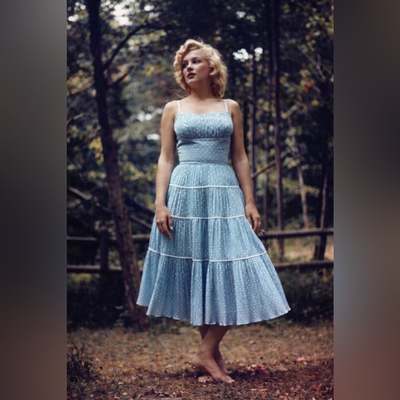 Torrid x Marilyn Monroe Iconic Blue & White Polkadot Pin Up Sundress, 1x, NWT! - Picture 6 of 16